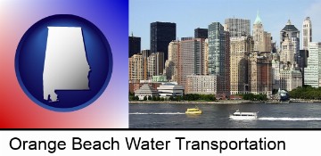 a New York City ferry and water taxi on the Hudson River in Orange Beach, AL